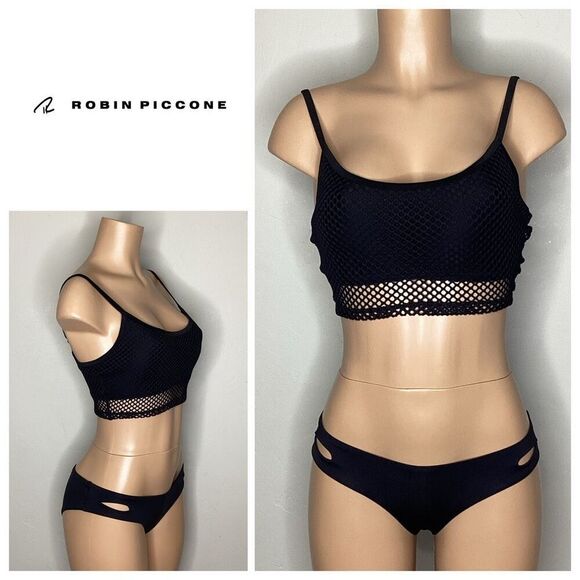 New. Robin Piccone black net bikini. Small . Retails $214 - Picture 1 of 7